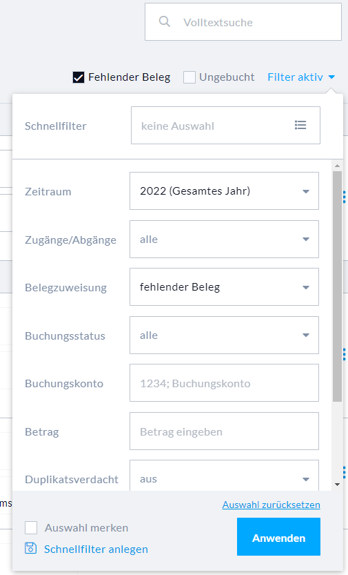 Filtereinstellungen in Nuumera vornehmen
