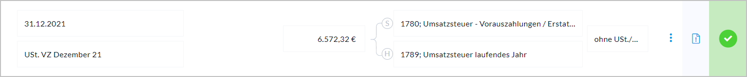 Abgrenzungsbuchung Schritt 1
