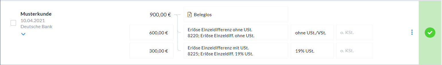 Buchungsbeispiel Verkauf Differenzbesteuerung
