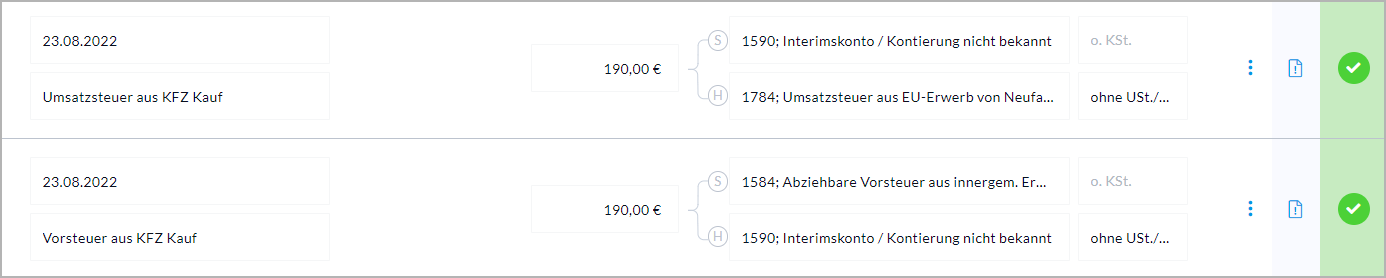 Buchungsbeispiel innergemeinschaftlicher Erwerb Neufahrzeug