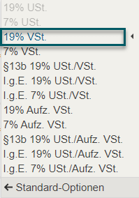 Beispielbuchung Vorsteuer alt/neu