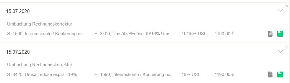 Buchungsbeispiel Bruttorechnung Korrektur