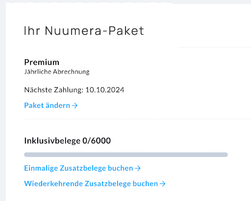 Paketübersicht in Nuumera