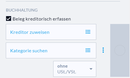 Kreditorische Erfassung in Nuumera