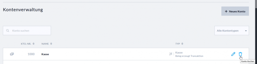 Entfernen eines Kontos