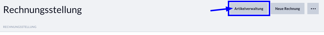 Navigationspfad Artikelverwaltung