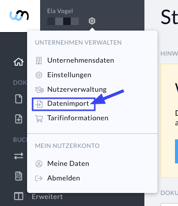 Menüführung Nuumera
