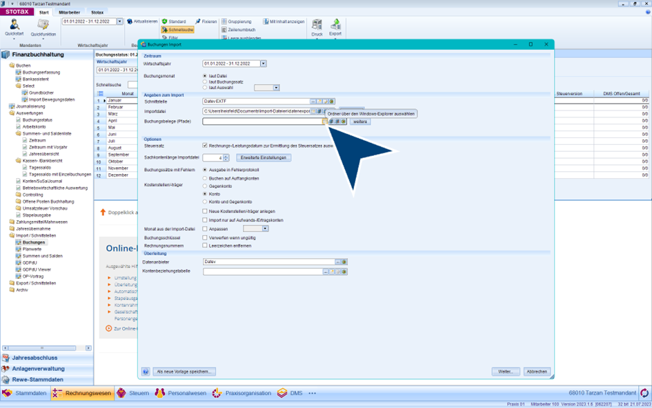Pfad für Belegbilder festlegen