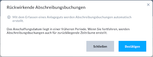 Rückwirkende Abschreibungsbuchungen