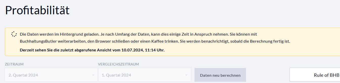 Ladehinweis Datenaufbereitung