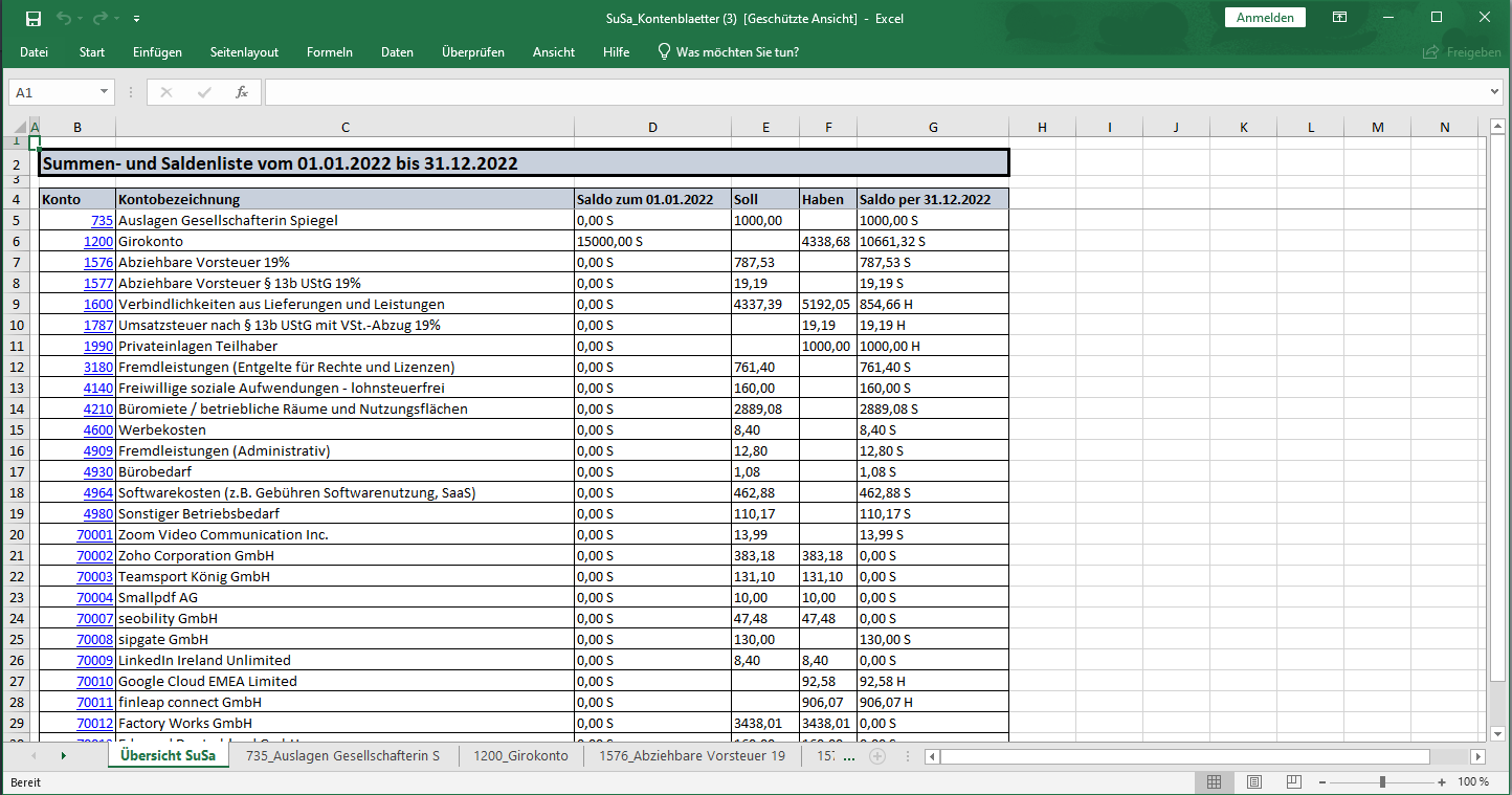 Excel-Export der SuSa-Liste