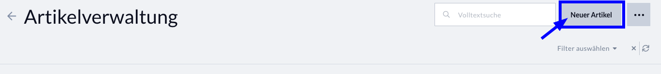 Button Neuer Artikel