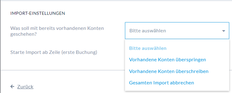 Nuumera Import Einstellungen