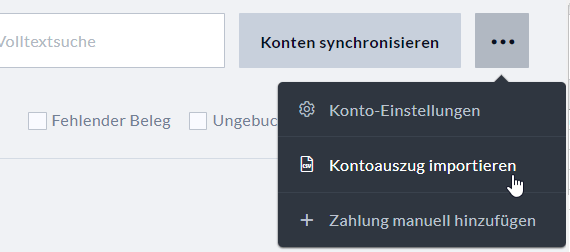 Kontoauszug in Nuumera importieren