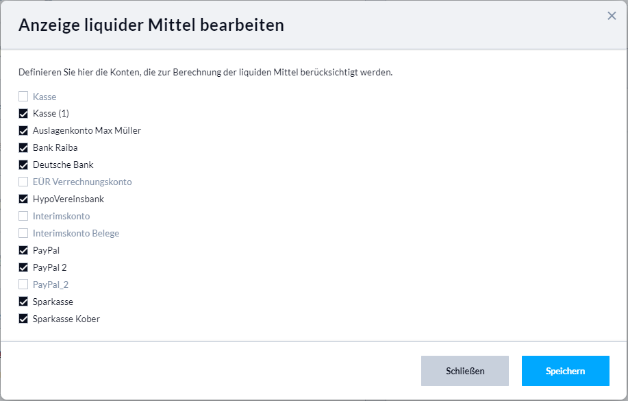 Liquide Mittel anpassen