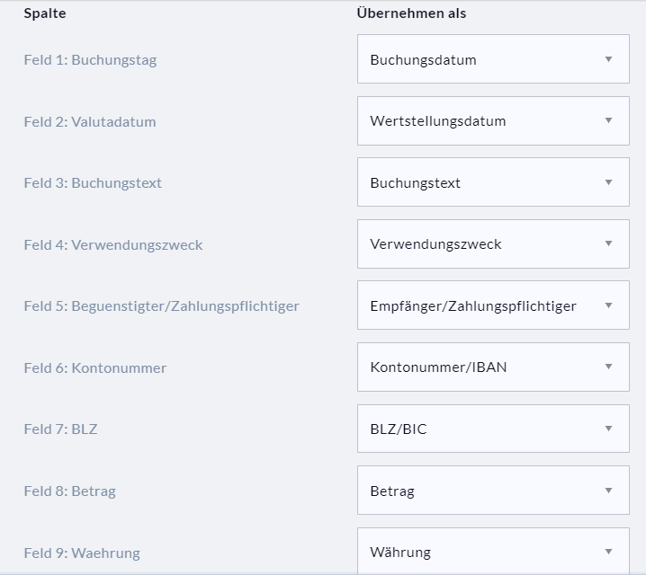 Feldzuweisung Nuumera