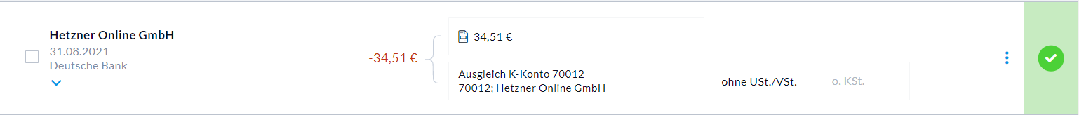 Zahlungsausgleich eines Kreditors