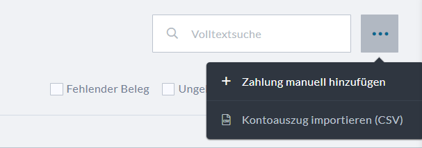 Zahlung manuell hinzufügen