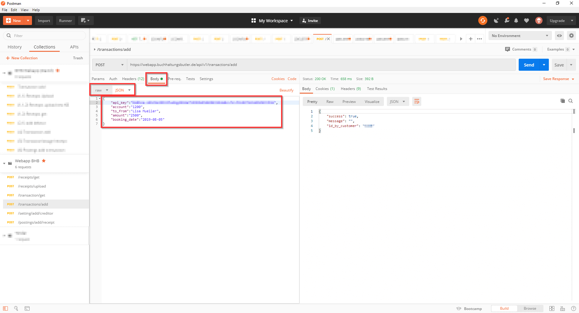 Schritt 5: API-Key und Parameter eingeben