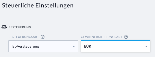 Einstellung der Gewinnermittlungsart in Nuumera