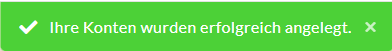 Hier sehen Sie im Prozess der Bankenanbindung über Qwist in Nuumera die Erfolgsmeldung.